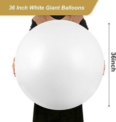 Elegant 6-Pack White Jumbo Balloons – 36 Inch Latex for Stunning Celebrations