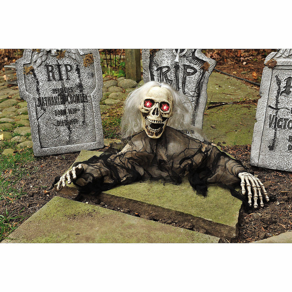 12″ Animated Light-Up Grave Breaker with Sound Halloween Outdoor Decoration
