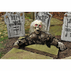 12″ Animated Light-Up Grave Breaker with Sound Halloween Outdoor Decoration