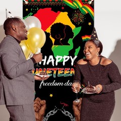 Juneteenth Decorations Happy Juneteenth Door Cover June 19th Freedom Day Banner