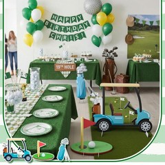 3 PCS Large Golf Birthday Party Decorations Kit Hole In One Photo Booth Props