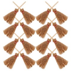 30Pcs Miniature Witch Brooms Light Brown Wood Mini Dollhouse Accessories Set