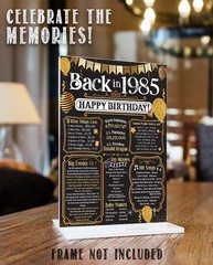41st Birthday Decorations Back in 1985 Party Supplies 11×14 Unframed Print