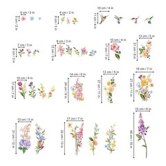 wondever Summer Flower Window Clings Iris Floral Bird Glass Sticker Multi