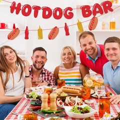 Festive Hotdog Bar Banner Set – Ideal Decorations for Kids & Adult Parties