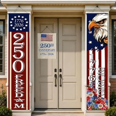 Bald Eagle Design Porch Banner – Celebrate 250 , 70″x13″ for All Occasions
