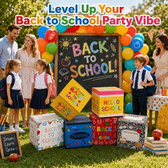 6 Pcs Back to School Decoration Boxes Set First Day of School Balloon Block Deco