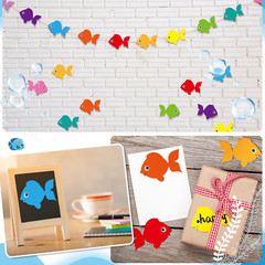 200 Pieces Fish Paper Cutouts 3.15 Inch/6 Inch Classroom Bulletin Board Decorati