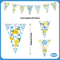 6PCS Lemon Garlands Lemon Party Decorations Lemons Bandana Pennant Banner Summer