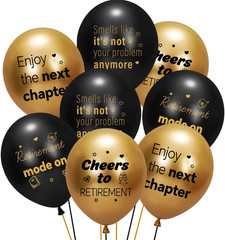 Retirement Balloons 40PCS Black Gold Happy Retirement Party Supplies for Men