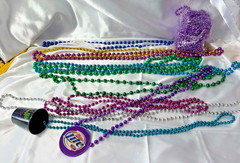 Mardi Gras Beads Bulk Lot Necklaces Party Favors 3 Pounds 4 oz inc..Full Bag/12