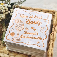 Personalized Spritz Bachelorette Napkins Bridal Shower Decor SATTNA0689