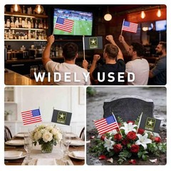 12Pack USA Army Flags Mini HandHeld Flag Small Military Flags on Wooden Stick