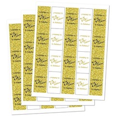 75 & Fabulous Miniatures Candy Bar Wrapper, (Set of 60) Mini Candy Bar Stickers