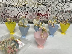 VTG 1960 Baby Shower Decorations Umbrellas Lot Of 9 Made In Hong Kong