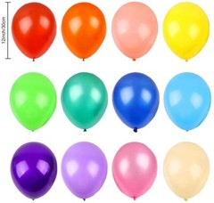 120 Assorted Color Balloons 12 Inches 12 Kinds of Rainbow Party Latex Balloons,