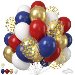 Red White Blue Balloon, 50PCS 12 Inches Navy Blue Dark Ruby Red Latex Balloon…