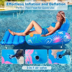 Inflatable Pool Lounger Float, Heavy Duty Pool Floats for Adults with Innovat…