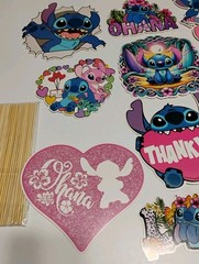 Stitch Themed Party Masks Decor 20 Pieces & Sticks Cake Toppers Wall Decor Photo