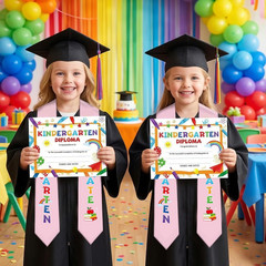 Kindergarten Graduation Stole Sash – 2 Pcs Kindergarten Graduation Decorations w
