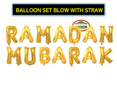 RAMADAN Decoration(11 Pcs) Ramadan Mubarak BALLOON+BANNER Islamic Gift Eid Decor