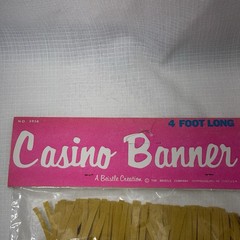 Vintage Beistle Casino Party Decor Banner Crepe Paper fringe 4 Ft #5958