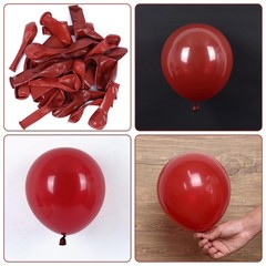 129pcs Ruby Red Balloon Arch Kit, Different Sizes 18 12 10 5 Inches Cherry Re…