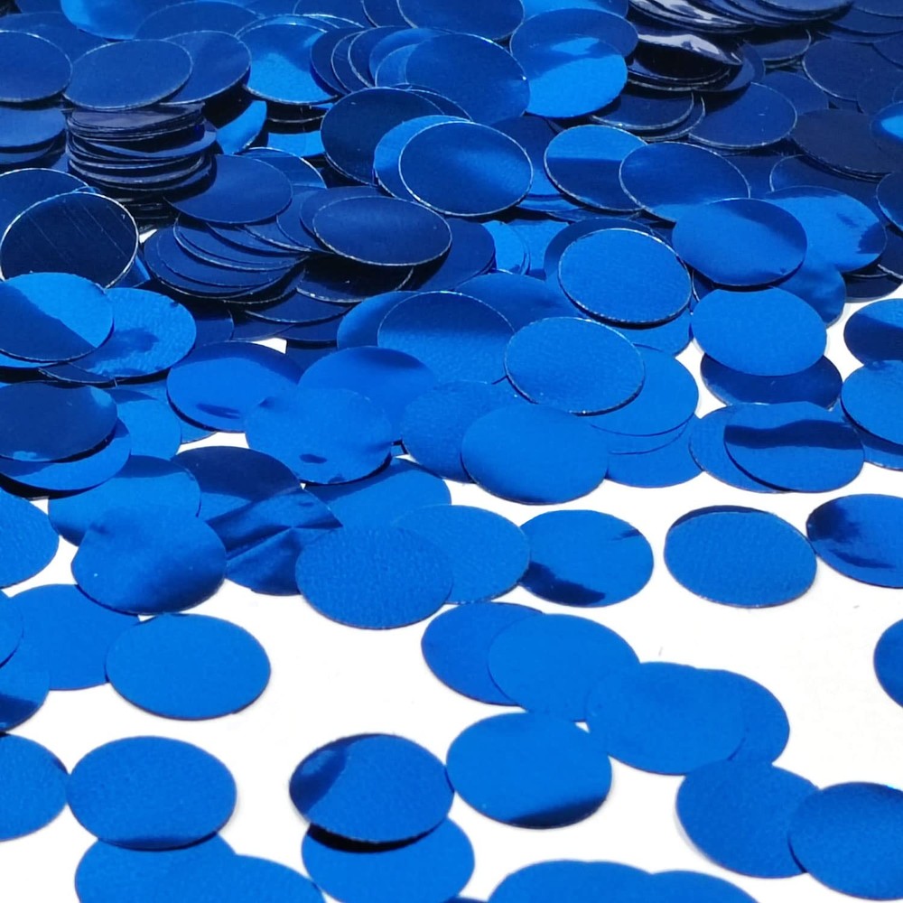 Blue Metallic Shiny Round Confetti 0.6 Inch Table Sequin Wedding 3.52 oz