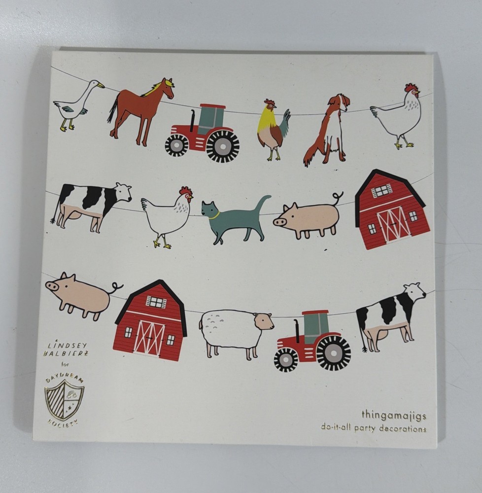 On The Farm Animals Kids Party Theme Hanging Garland Daydream Society 20’