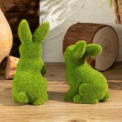 GatheringRain Easter Bunny Decorative Ornament Small 2pcs Standing+sitting
