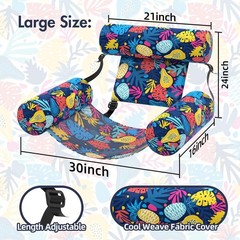 Pool Floats Adult 2 Packs Fabric Heavy Duty Inflatable Pool Chair Hammock, Bl…