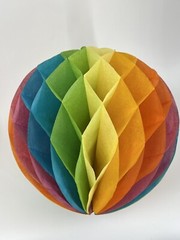 Vintage Multicolor Honeycomb Tissue Paper Ball Decor Lot of 3 14” Diameter