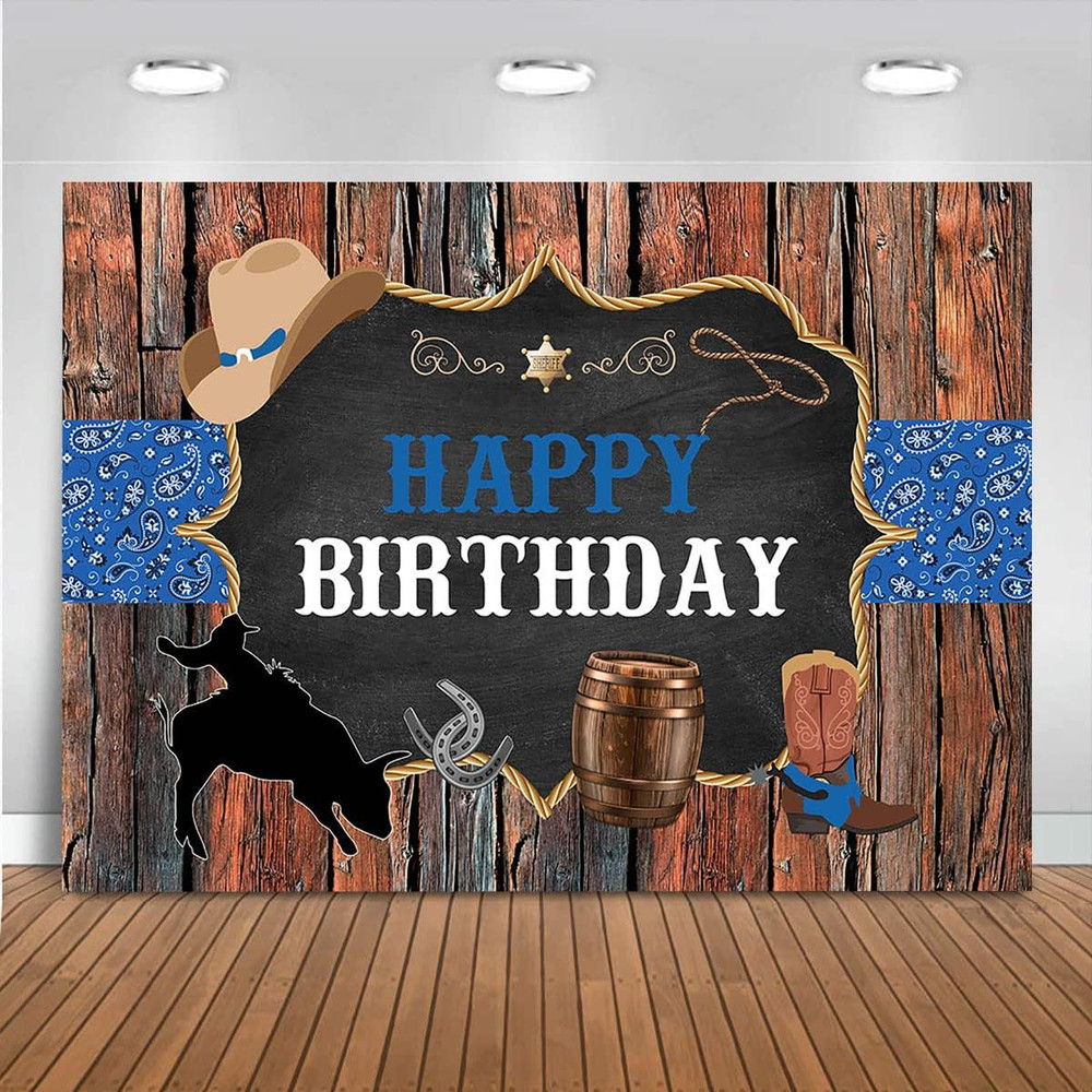 Mocsicka Western Cowboy Birthday Backdrop Wild West Rodeo Cowboy Party