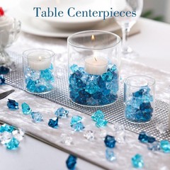 High-Quality 150PCS Blue Acrylic Ice Rocks – Ideal for Fish Tanks & Parties