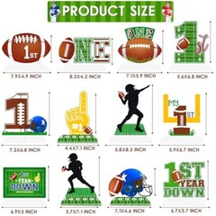 Football First Year Down Honeycomb Centerpieces 12Pcs Football 1st Table Cent…