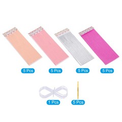20Pcs Light Pink,Rose Red,Peach,White Tassel Garland Banner with Rope
