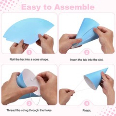 50Pcs Mini Birthday Party Hats, Colorful Paper Party Hat, Skin Tone