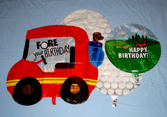 GOLF CART 24″ & Asst Foil Golf Balloons 18″ Reuse-Upcycle Crafts Signs Gift Wrap