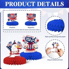 Independence Day Party Decorations [8PCS],KSKSPE 4th of July Honeycomb