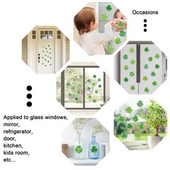 St. Patrick’s Day Thick Gel Clings Assorted Green Shamrock Window Gel Decals for