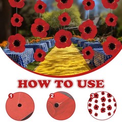 20 Pcs Wizard Themed Party Decorations Red Poppy Hanging Garlands, Red Poppy …