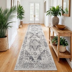 2×8 Washable Hallway Runner Rug – Vintage Kitchen 2×8, Distressed Grey