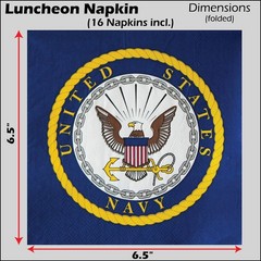U.S. Navy Party Supplies for 16 Guests – Dinner Plates & Napkins with Crest