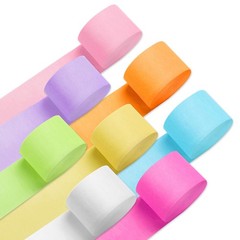8 PCS Pastel Colors Crepe Paper Streamers 1.8 Inch x 82 Ft Party Decor