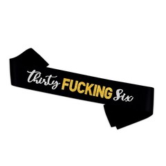 Thirty Eight 38th Birthday Sash Pink Satin Silver Gold Glitter Men Women Gift