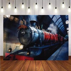 Hogwarts Express Train Backdrop Birthday Party Background Banner Supplies