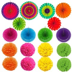ZERODECO Party Decoration, 21 Pcs Multi-color Hanging Paper Multi-colored