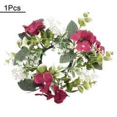 Decorative Candle Ring with Hydrangea Design for Table Centerpieces