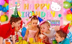 Hello Kitty Party Decorations Sanrio Cute Birthday Supplies for Girls Backdrop