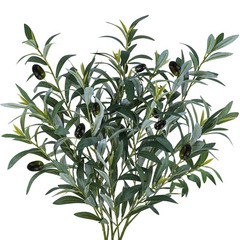 Winlyn 3 Pcs 23.6″ Tall Artificial Olive Branches with 261 x 11″, Green